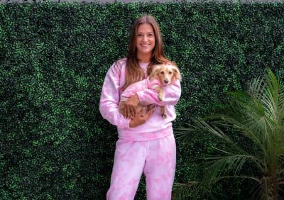 China De roze Bandkleurstof van de Eigenaar Vastgestelde Sweatsuit van het Aanpassingshuisdier Hond Hoodie Te koop