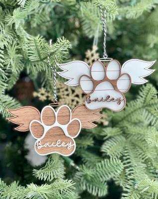 China Paw With Wings Pet Memorial Ornament 3.5 X 5.5 In Personalized for sale