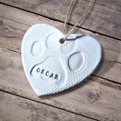 Cina Il bianco asciuga all'aria Clay Sympathy Pet Memorial Ornament Zoopollo in vendita