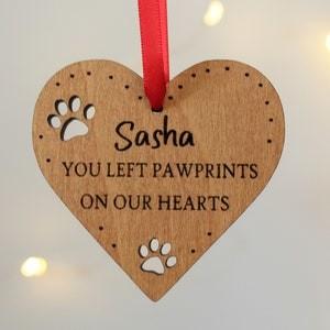 China Paw Prints Personalised Dog Christmas-Snuisterijen 7.5cm Brede OEM ODM Te koop