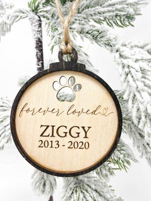 China Personalized Dog Cat Pet Memorial Ornament Baltic Birch Wood Layered for sale