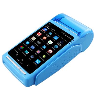 China Handheld Android POS terminal with 1D/2D printer and barcode scanner support NFC/IC/MSR 8GB/16GB for sale