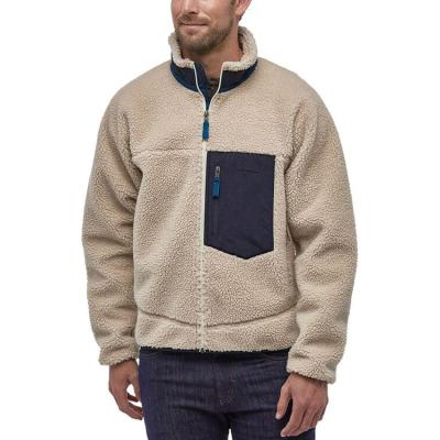 China Custom Men's Sherpa Fleece Outdoor Jackets Weather Pocket Breathable Water Resistant Cold Windproof Chest Pocket for sale