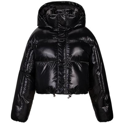 China RTS Waterproof Women's Cropped Shiny Jackets Bubble Winter Waterproof Jackets Light Up Breath Women's Nylon Jacket Women for sale