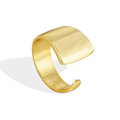 China FASHIONABLE New Design Irregular 18k Gold Plated Open Ring Statement Ring for sale