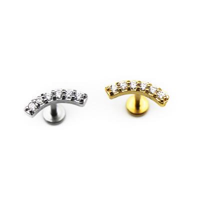 China LANDY 2021 FASHIONABLE Stainless Steel Casting Zircon Lip Nails Body Jewelry Lip Piercing Studs for sale