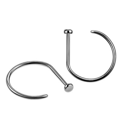 China LANDY Titanium Nose Ring Titanium Piercing Jewelry Fashion D Shaped Nose Ring for sale