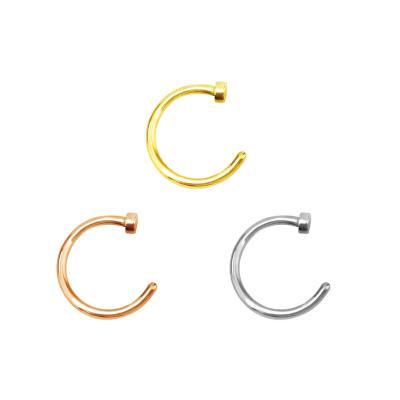 China LANDY 2021 Fashion C-Shaped Human Body Nose Piercing Jewelry FASHION Ring Stainless Steel Nose Nail for sale