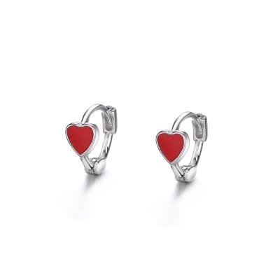 China FASHIONABLE Heart Shaped Earrings 925 Sterling Silver Heart Earring Oil Enamel from Landy Jewelry Romantic for sale