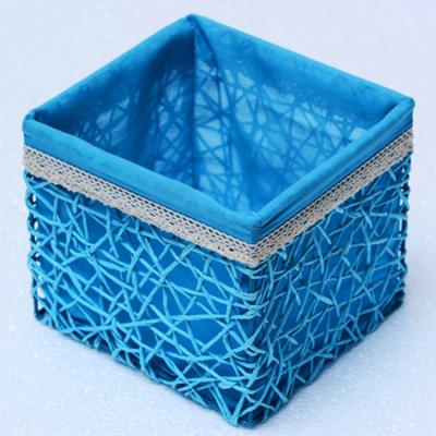 China Viable Cube Rope Storage Multifunctional Handmade Paper Basket for Toys and Other Household Items for sale