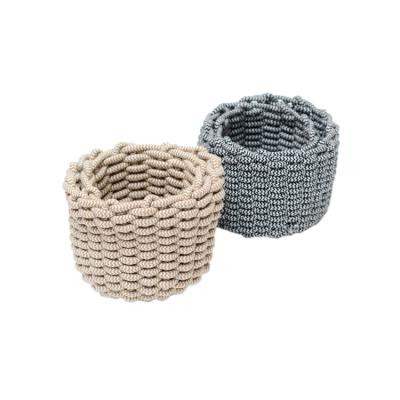 China Latest Design Premium Quality Cotton Rope Small Woven Basket Viable Storage Baskets For Small Home Organizer for sale