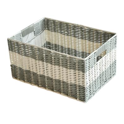 China Factory Directly Wholesale Sustainable PP Woven Plastic Storage Basket for sale