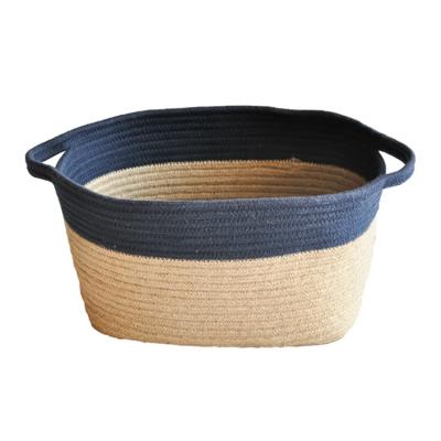 China Toy Storage Organizer Baskets Woven Minimalist Folding Laundry Basket for Living Room for sale