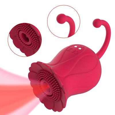 China Sucking Waterproof Clitoral Nipple Clit Sucking Vibrator with Intense Stimulation Rose Female Clit Vibrator Red Nipple Clit Sucker Suction 10 for sale