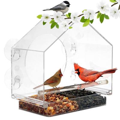 China Wholesale Metal Outdoor Wild Snore Proof Squirrel Food Seed Stocked Hanging Tube Window Bird Feeder Mesh Plastic Wooden Tree Garden for sale