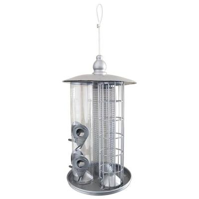 China Stocked 3 In 1 Squirrel Proof Metal Mesh Caged Bird Hanging Feeder for sale