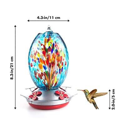 China 2022 New Trend Stocked Custom Size Accept Garden Automatic Wild Collection Food Snoring Bird Creative Liquid Glass Feeder for sale