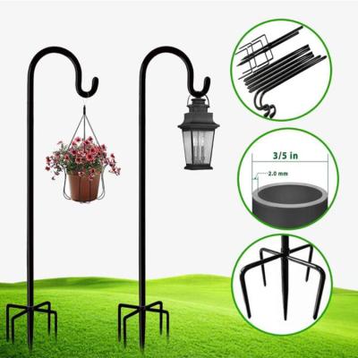 China Minimalist Hot Sale Metal Outdoor Lawn Garden Decoration 120 Shepherd's Hook For Weddings Heavy Duty Flower Basket for sale