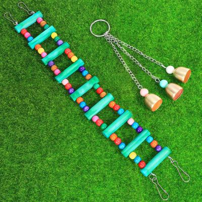 China Safe Viable Swing Macaw Triangle Bird Hanging Wooden Toys For Africa Gray Parrot for sale