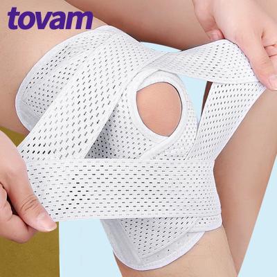 China Tovam Universal Knee Brace With Metal Side Bars Elastic Compression Sleeve For Weightlifting Powerlifting Running SPANDEX NYLON for sale