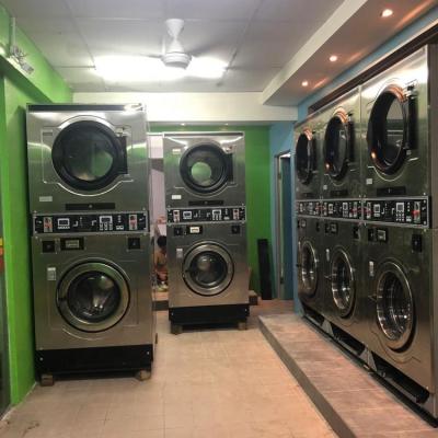 China Best Cheap Commercial Pile Coin Washer And Dryer For Laundromat 940*1350*2150mm for sale