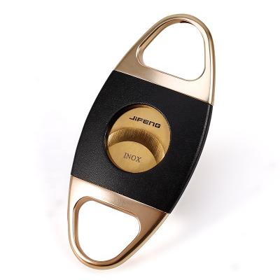 China High Quality Customized Vintage Logo Metal Stainless Steel Sharp Blades Portable Cigar Cutter JF-J01 JIFENG for sale