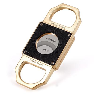 China Custom JF-J63 JIFENG stainless steel cigar blade cutter durable high quality wholesale logo zinc alloy brass for sale