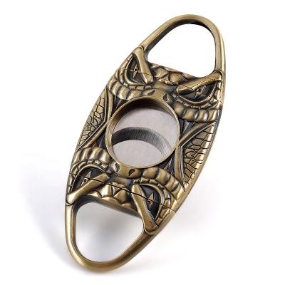 China High quality antique silver bronze zinc alloy stainless steel cutter JIFENG JF-J05 new design black snake head cigar cutter for sale