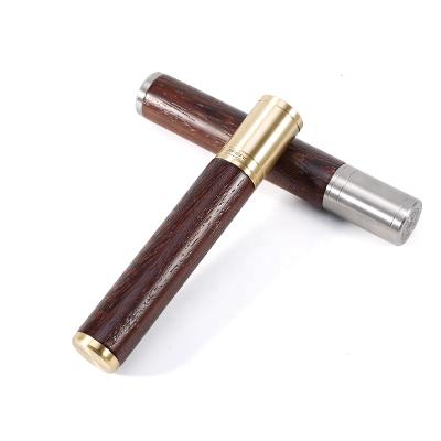 China JF-HY D3*H18cm Wooden and Metal Cigar Tube Cigar Storage Portable Portable Cigar Tube Holder for sale