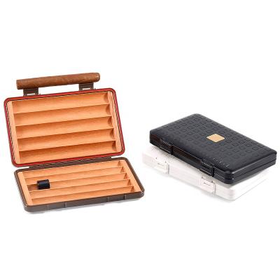 China JIFENG JF-195 Travel 3cm Cigar Slim Portable PC Thinner Plastic Cedar Outdoor Wood Wood Below 52 Rings Measurement Cigar Case for sale