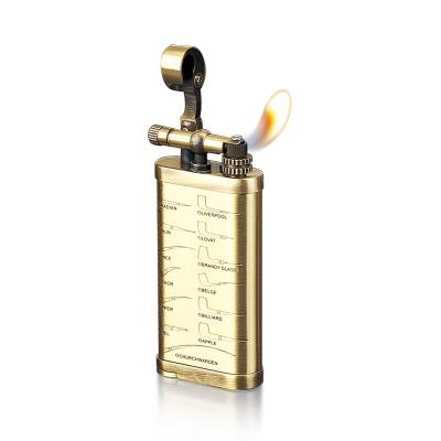 China Flint Bronze Silver Gas JIFENG JF-003 Refillable Soft Metal Flame Pipe Lighter for sale