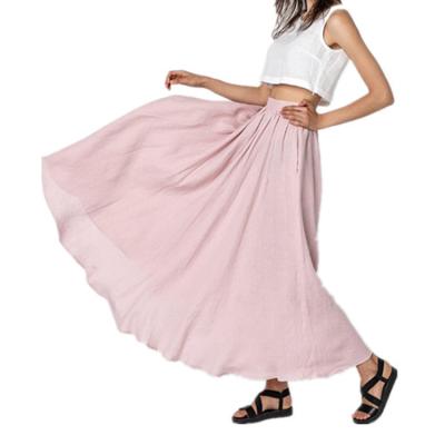 China Anti-static Summer Skirts Female Pleated Skirt High Waist Elegant Women's Length Skirt for sale