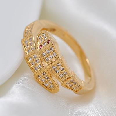 China New Cute Silver Snake Shaped CZ Micro Pave Jewelry Finger Ring Wholesale for sale