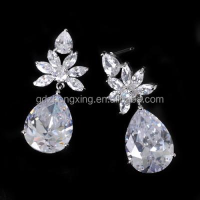 China Silver bridal earrings, zircon earrings, CZ earrings, Sterling Silver earwires, wedding jewelry, bridal, bridesmaids for sale