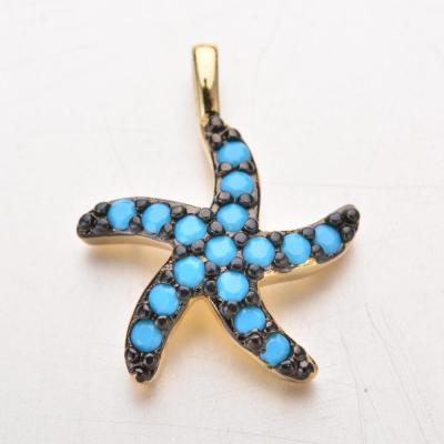 China Popular Micro Pave Setting Starfish Seashell Conch Dangle Charms For Jewelry Making for sale