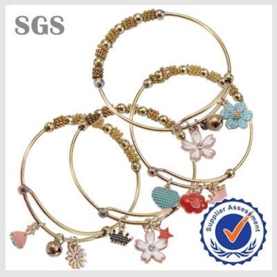 China Brass& USA Fashion New Arrival Chinese Enamel Charms Bracelet 24k Gold Zinc Alloy Brass Cute Gift For Girls for sale