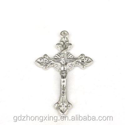 China Wholesale ALLOY 925 Sterling Silver Jesus Cross Pendant for necklace making A7407 for sale