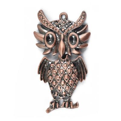 China Wholesale Fashion Alloy Owl Ornaments Jewelry Hollow Vintage Pendant With Diamond Setting For Necklace DIY for sale