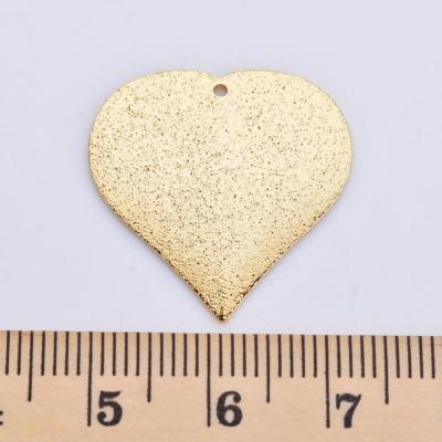 China Popular Wholesale Metal Brass Heart Dull Polish Double Faced Small Dangle Charms For Earring Jewelry Findings for sale