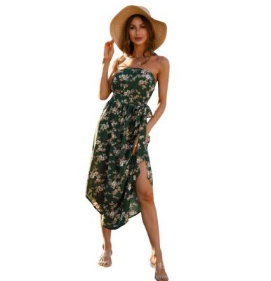 China Maxi Dress Summer Boho Dresses Vintage Ladies Fashion Women Beach Breathable Floral Print Bohemian Long Dress for sale