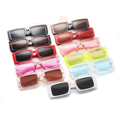 China Newest Square Hot Selling Women Sun Glass Sunglasses 2021 Retro Unique PC Rectangle Sunglasses Fashionable for sale