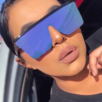 China Fashion sunglasses designer luxury men's sunglasses 2021 Famous Brand Shades oversized unisex PC women frame fashionable blue sunglasses for sale