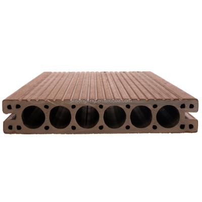 China Brushing Surface Waterproof Fireproof PVC Plastic Composite Balcony/Terrace Floor Deck in Carton Packing for sale