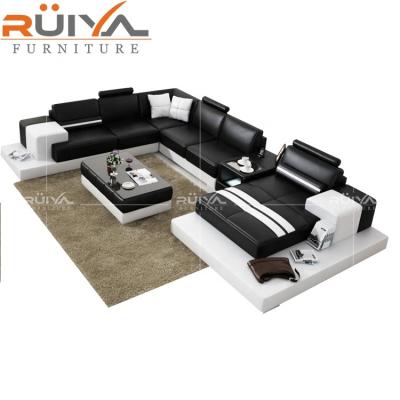 China New Design Adjustable Top European Living Room Extra Long (Height) Italy Leather Sofa for sale