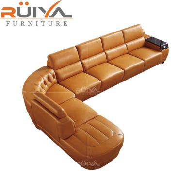 China L Shaped (Height) Design Adjustable Italian Modern Living Room Sectionals Leather Corner Sofas for sale