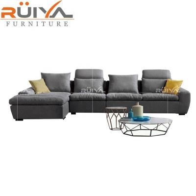 China Modern Gray Scenographies Modern L Shape Furniture Factory Adjustable Fabric Sofa Modern Sofa for sale