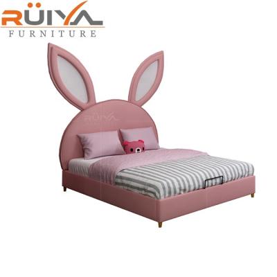 China New Design Kids Rabbit Shape Modern Princess Bed Girls Pink Cartoon Bed Bedroom Furniture Set for sale