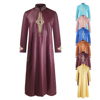 China High Quality For Men Muslim Dress Georgette Fabric Men Dress Abaya Dubai XY-053 for sale