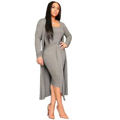 China 2021Fall Dess plus size for woman elegant ladies 2 piece long sleeve casual outfits XY-017 for sale