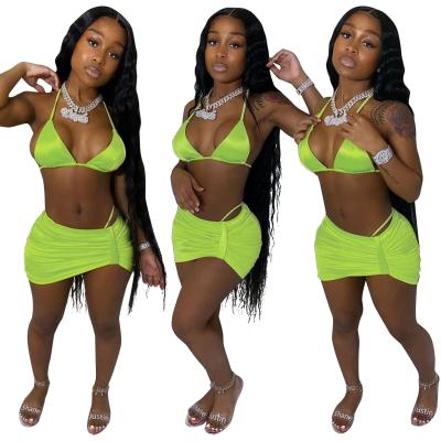 China New Design Breathable Three Piece Women's Swimwear Elegant Bikini Swimsuit Boutique Plus Size For Women 2021 Women Swimwear for sale